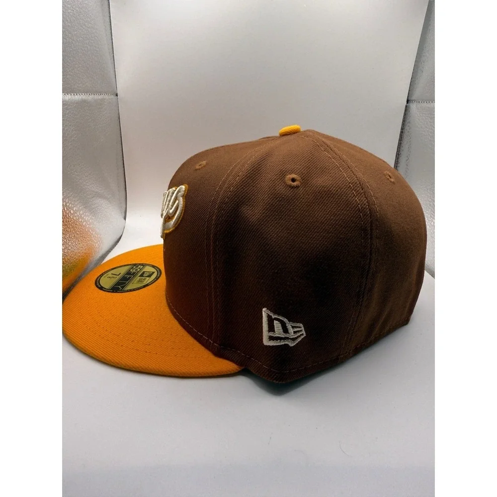 New Era 59FIFTY Chicago White Sox Fitted Brown/Yellow Hat‎ Size 7 1/8